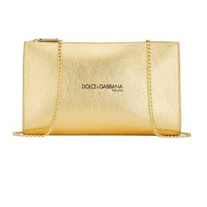 Dolce & Gabbana Gold Clutch with Chain